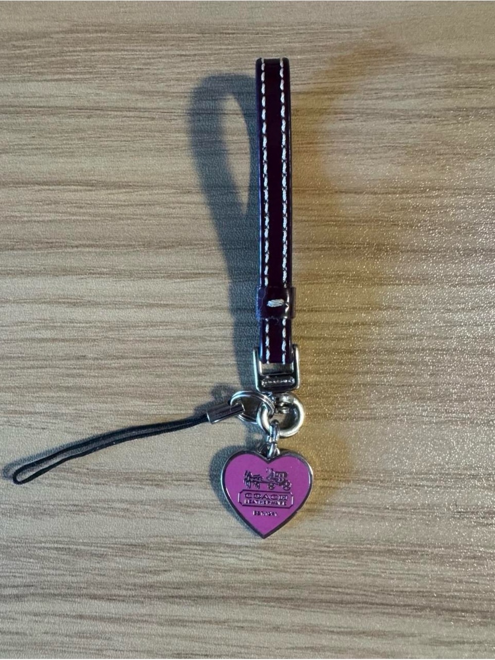 Vintage Y2K Coach Heart Cell Phone Lanyard / Phone Bag Charm